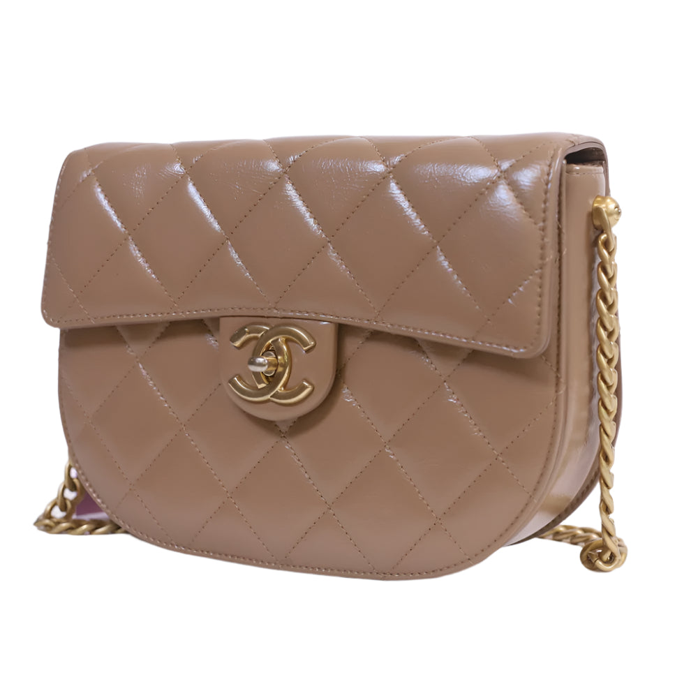 Matelasse Quilted Lambskin Small-half moon