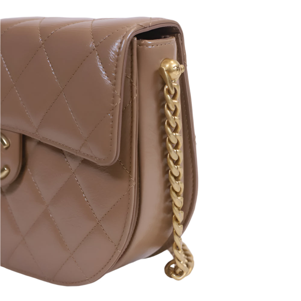 Matelasse Quilted Lambskin Small-half moon