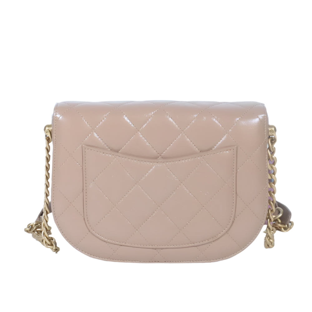 Matelasse Quilted Lambskin Small-half moon