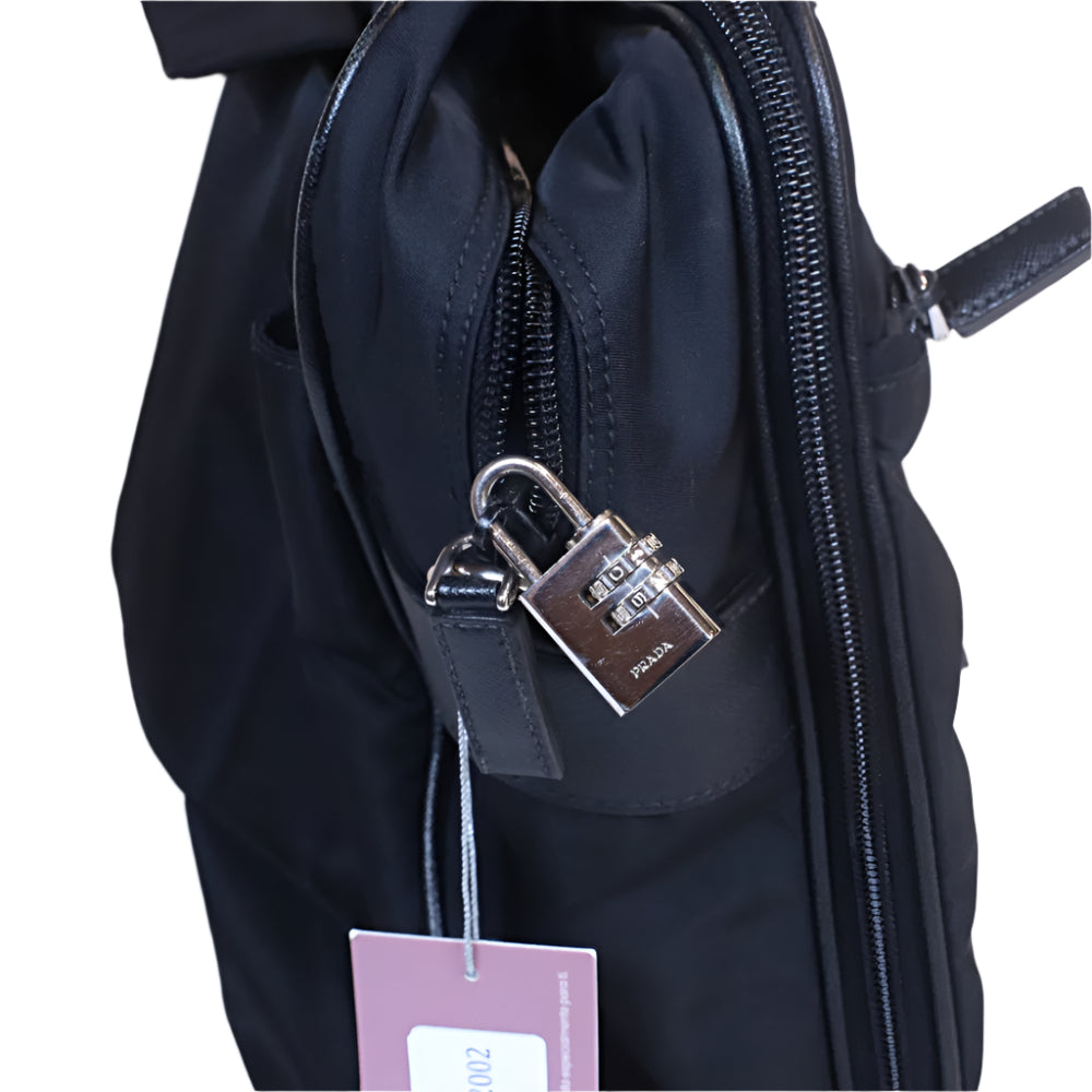 Black Nylon and Saffiano Briefcase (sin strap)
