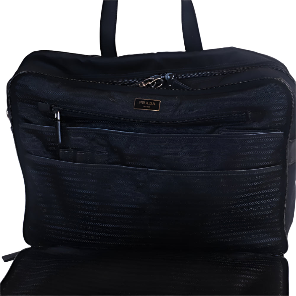 Black Nylon and Saffiano Briefcase (sin strap)