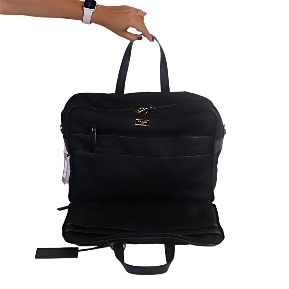 Black Nylon and Saffiano Briefcase (sin strap)