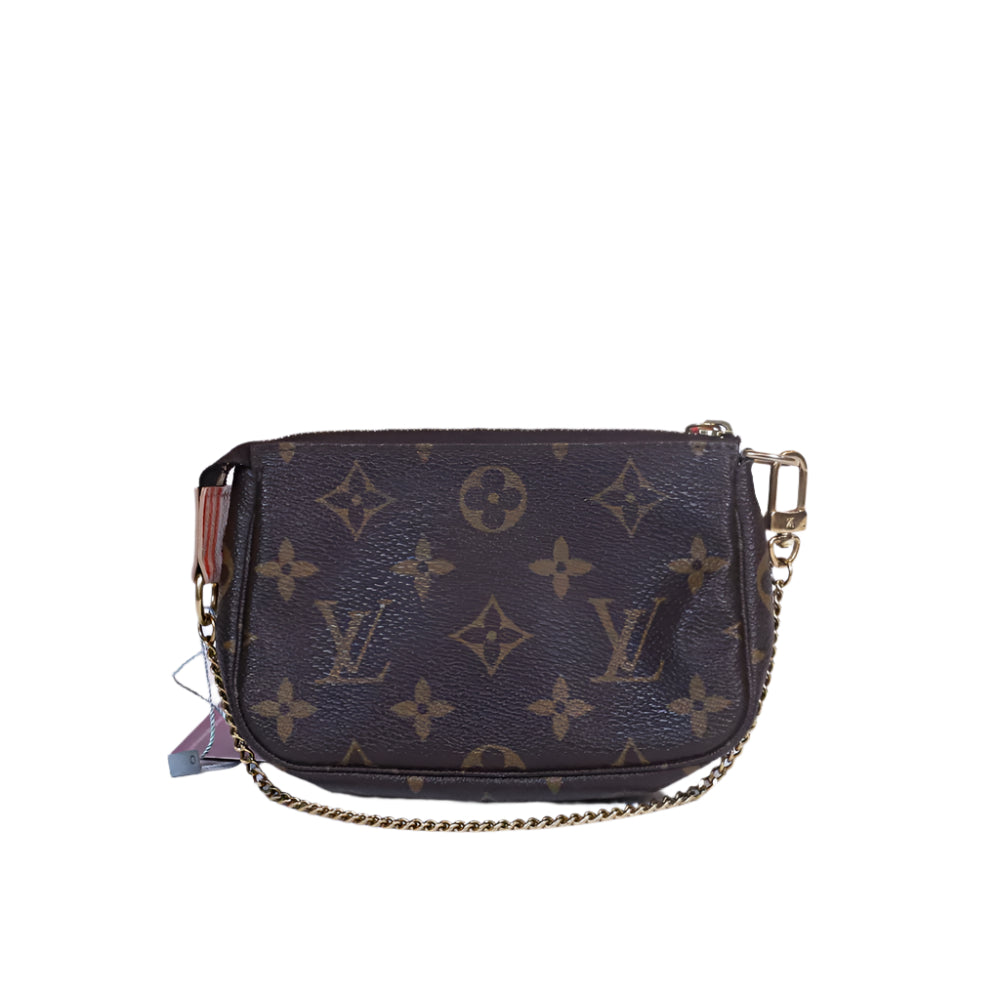 Mini Pouchette wristlet with chain
