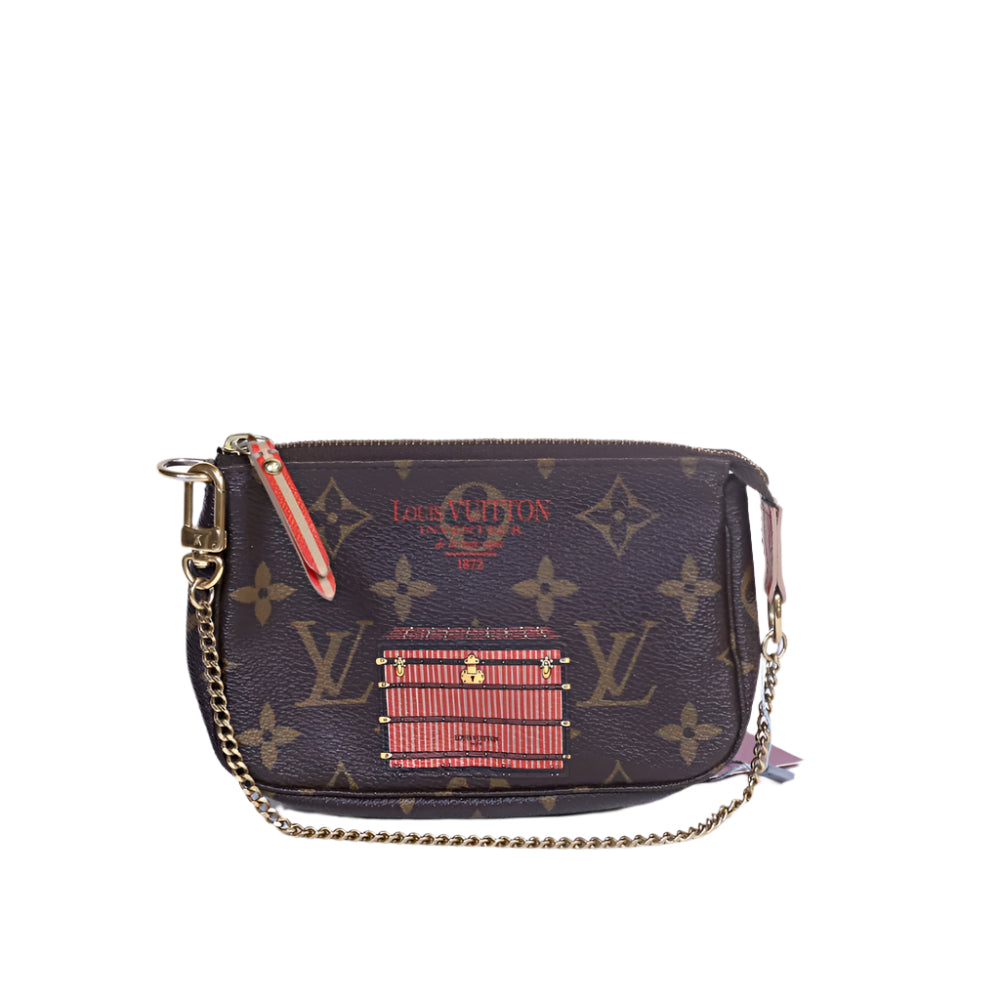 Mini Pouchette wristlet with chain