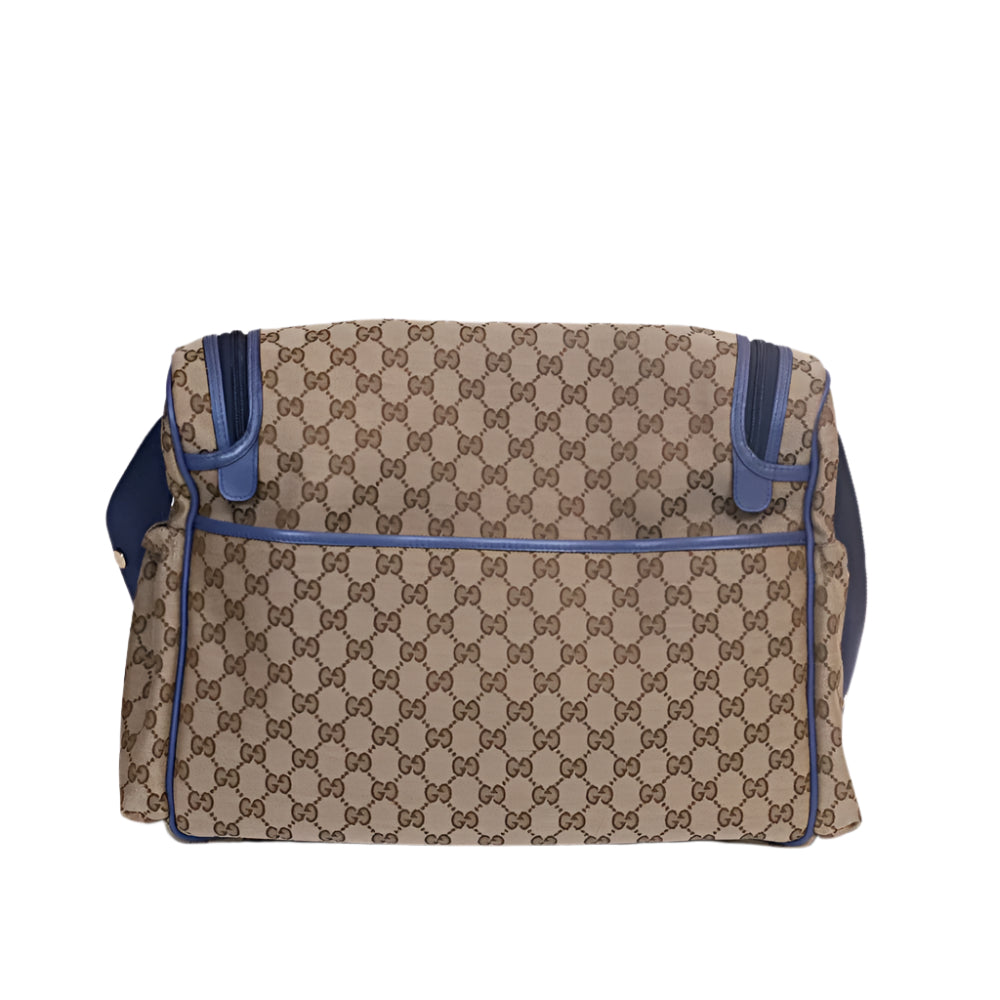 Monogram Canvas with light blue details Diaper Bag