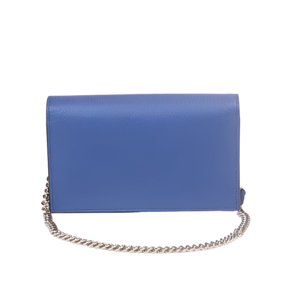 Interlocking wallet on chain blue