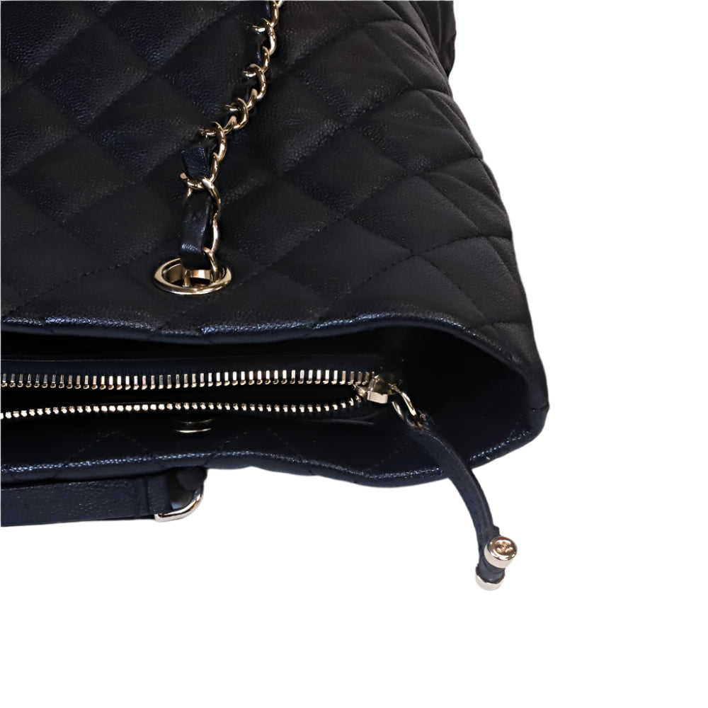 Rolled up Tote Quilted caviar