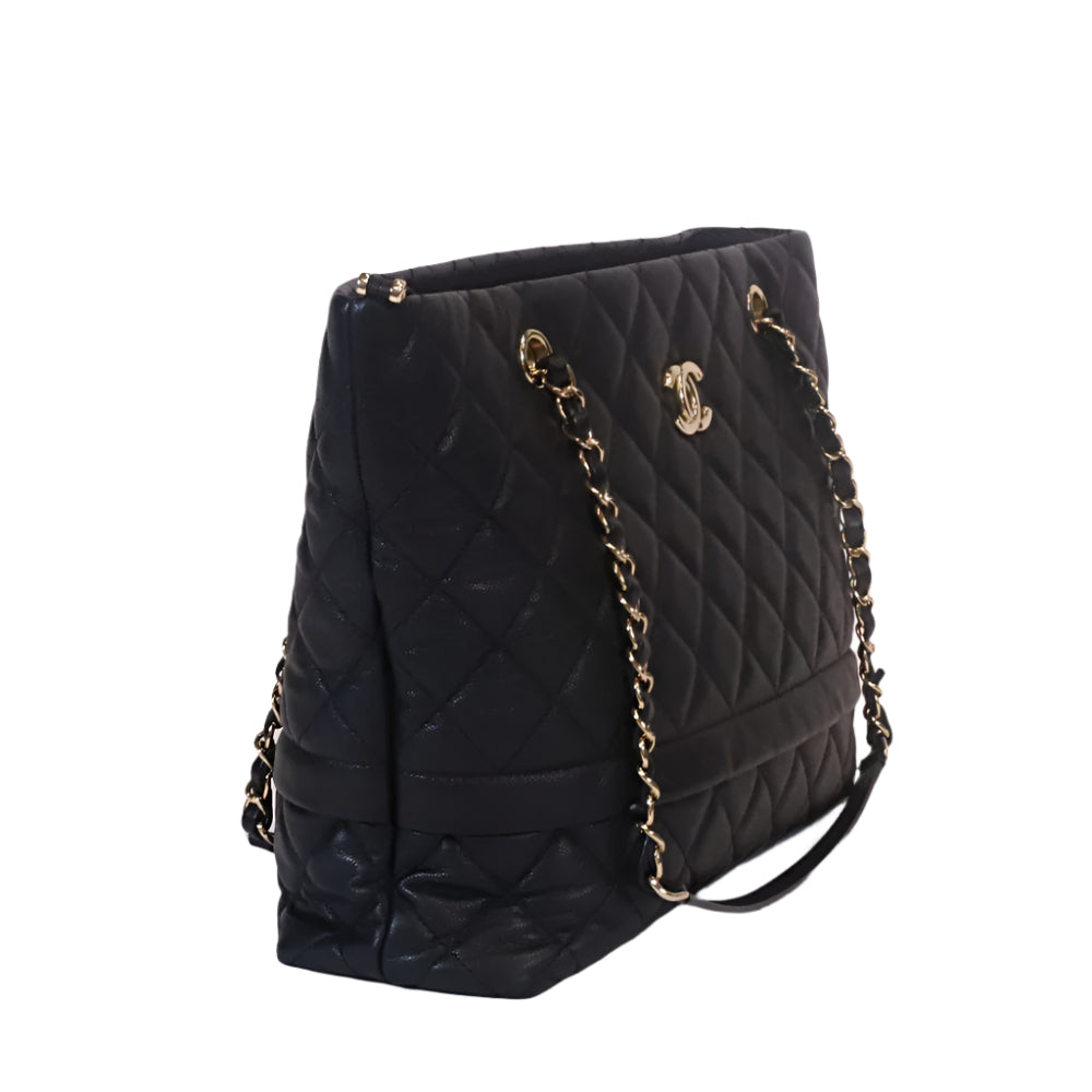 Rolled up Tote Quilted caviar