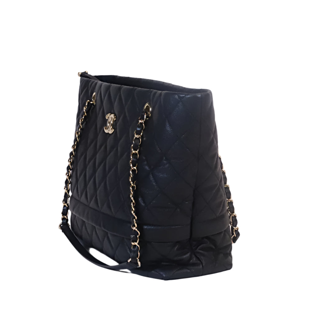 Rolled up Tote Quilted caviar