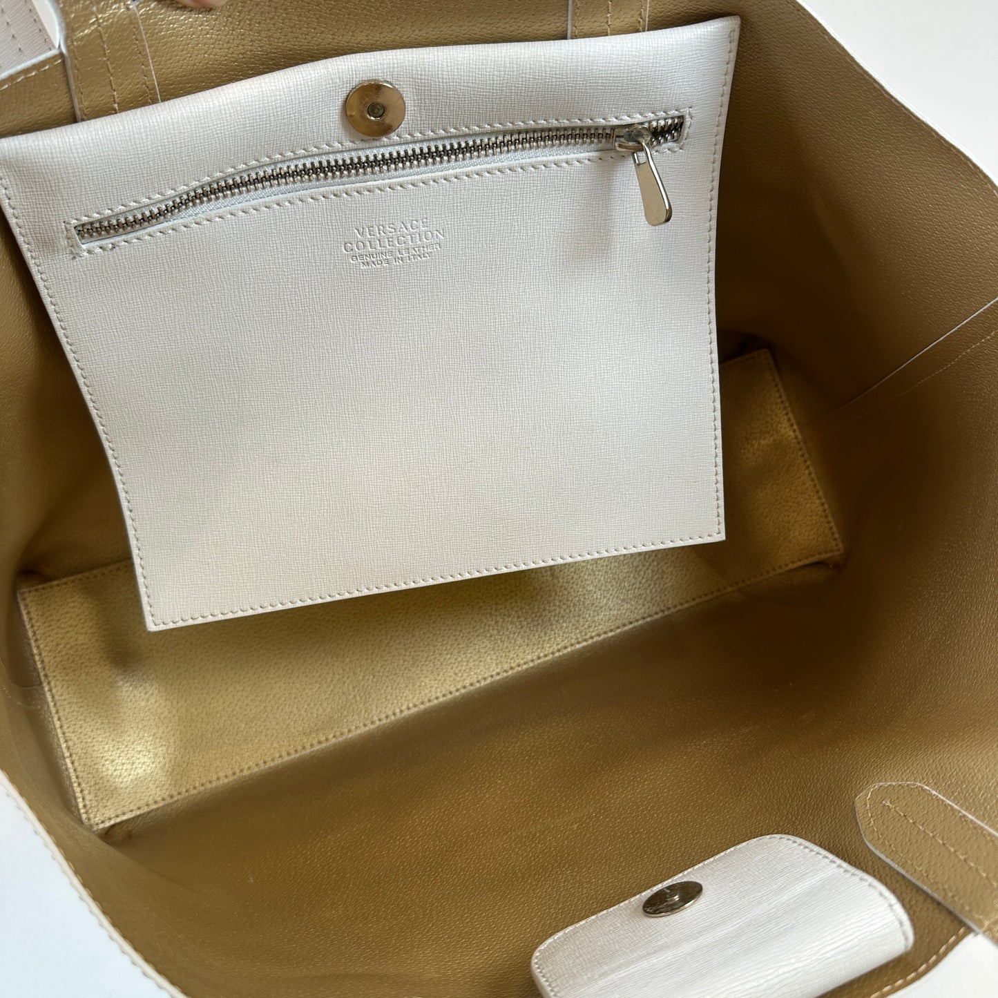 Tote bag blanca interior dorado