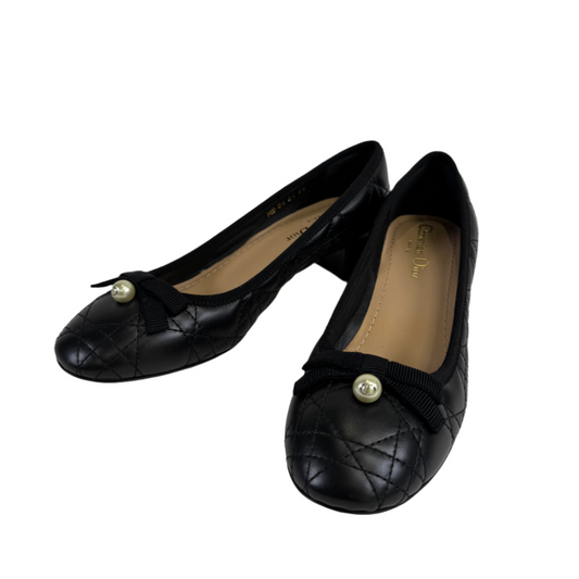 Ballet quilted cannage calfskin pumps black Talla 36