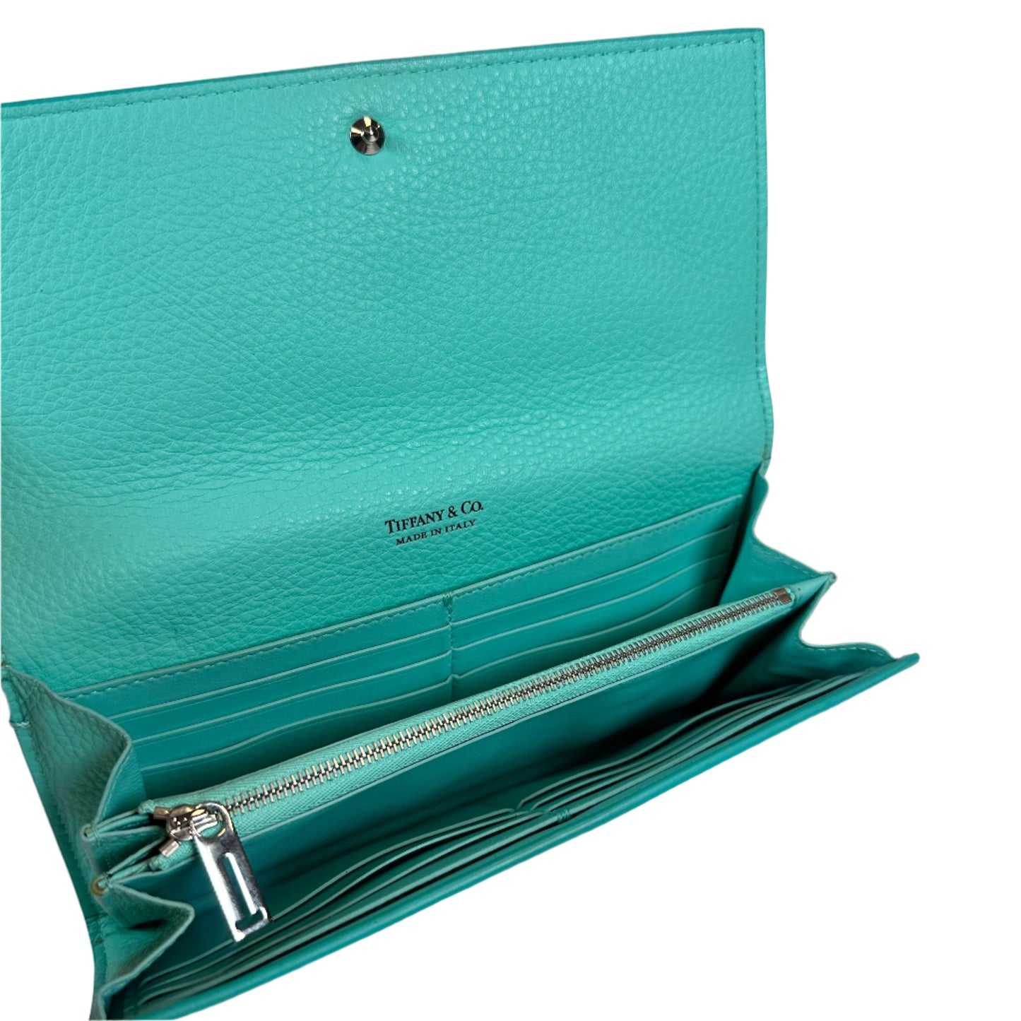 Teal leather Wallet Continental