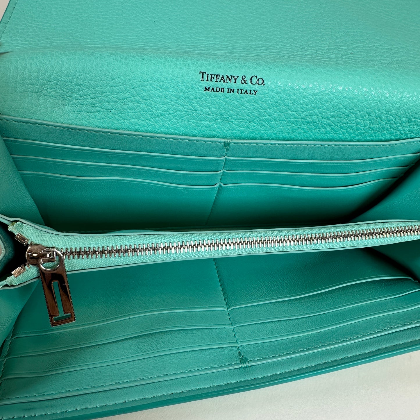Teal leather Wallet Continental