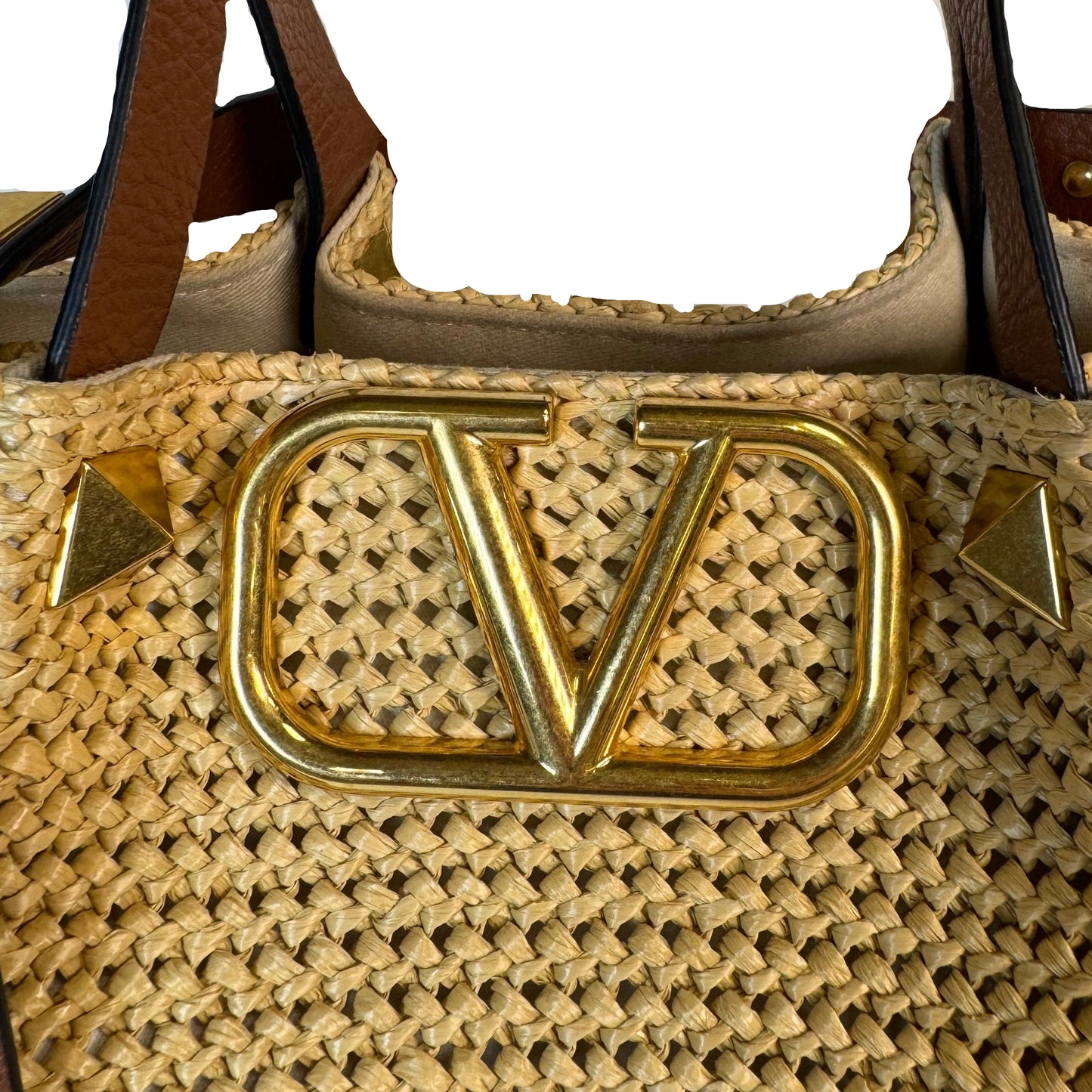 Straw Summer Tote -Saddle