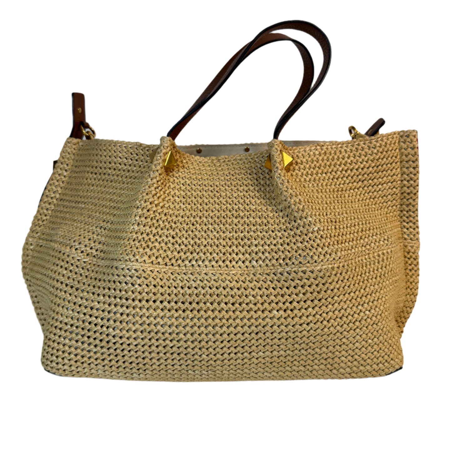 Straw Summer Tote -Saddle