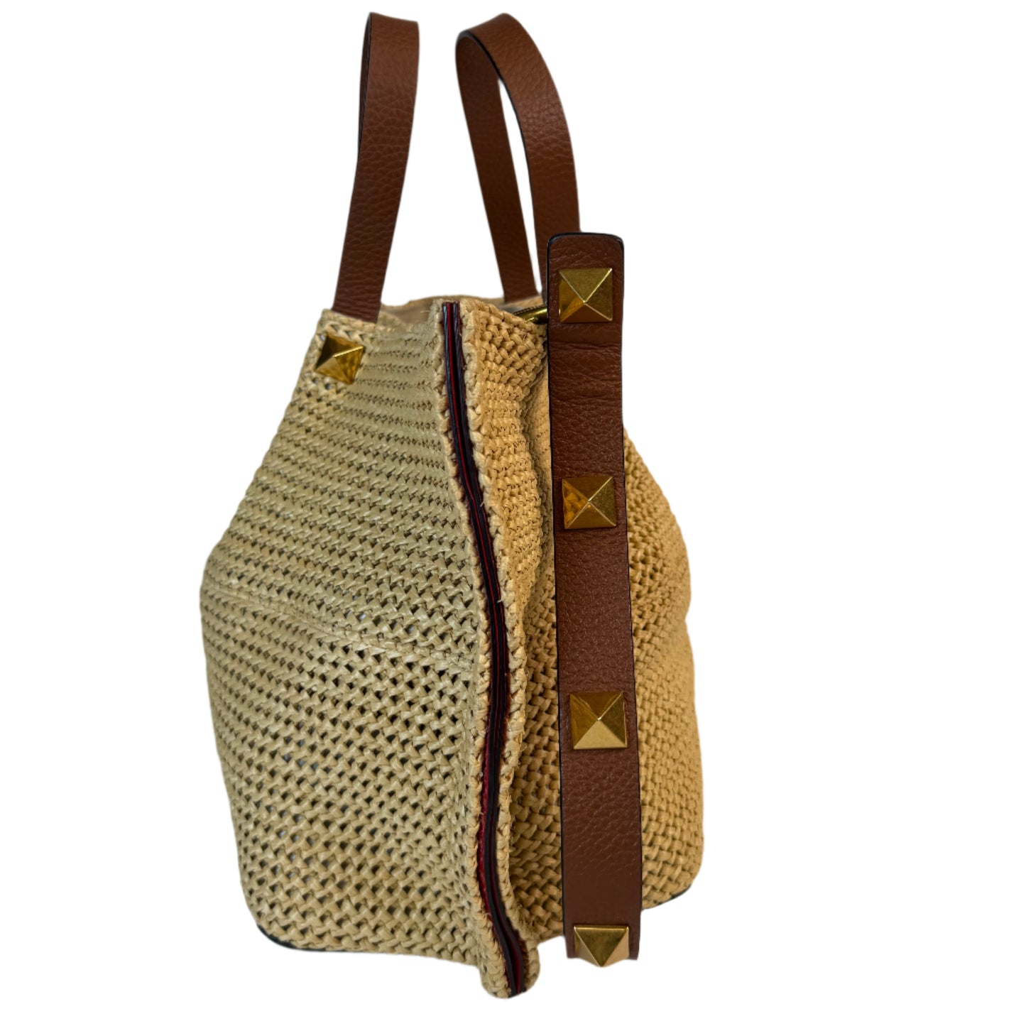 Straw Summer Tote -Saddle