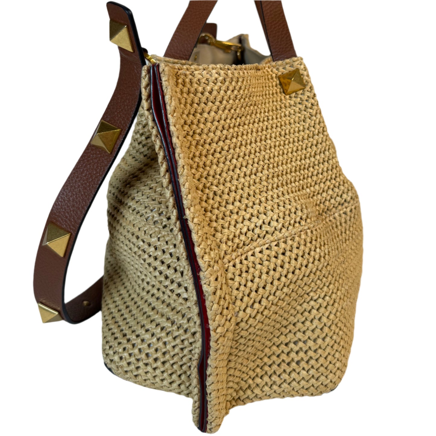Straw Summer Tote -Saddle
