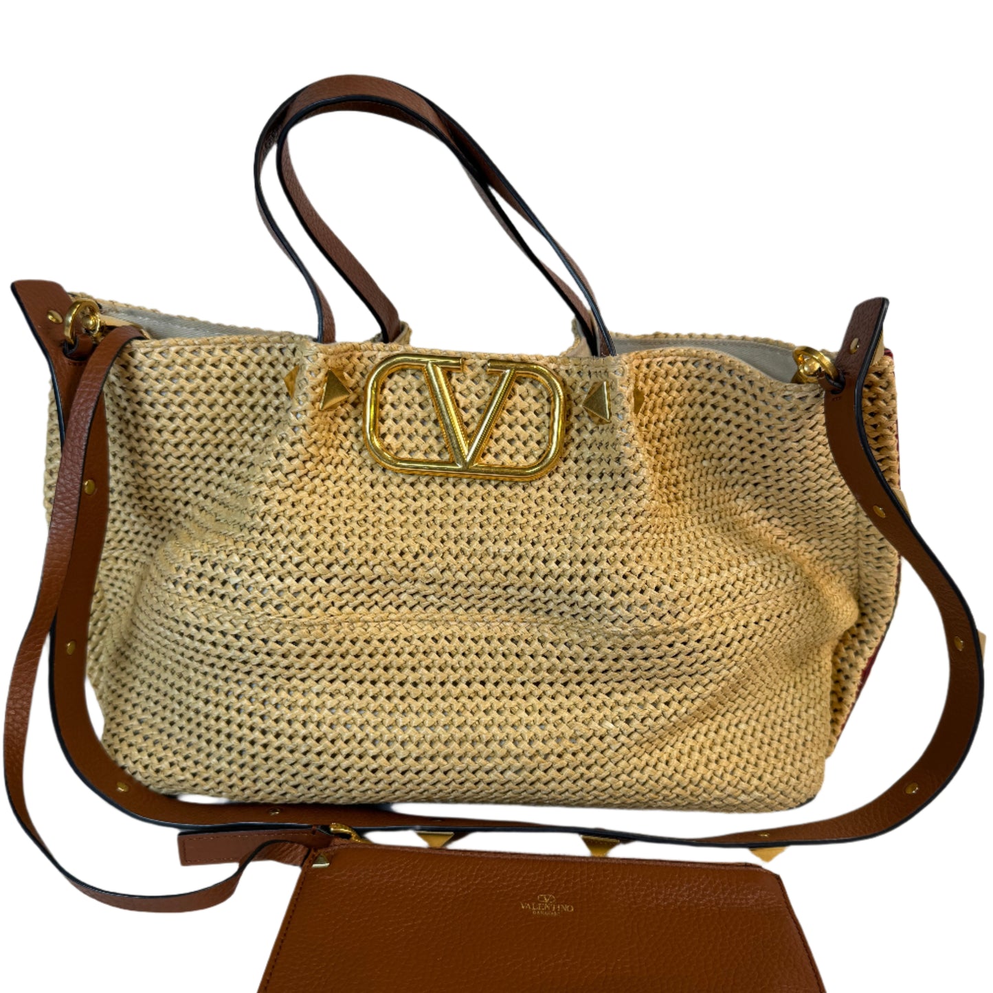 Straw Summer Tote -Saddle