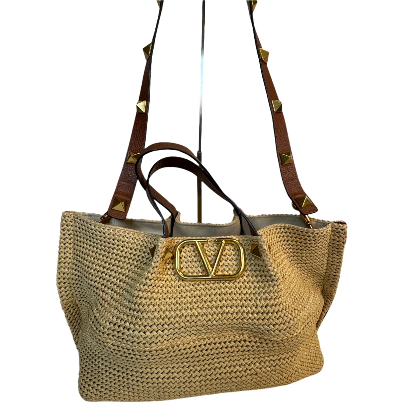 Straw Summer Tote -Saddle