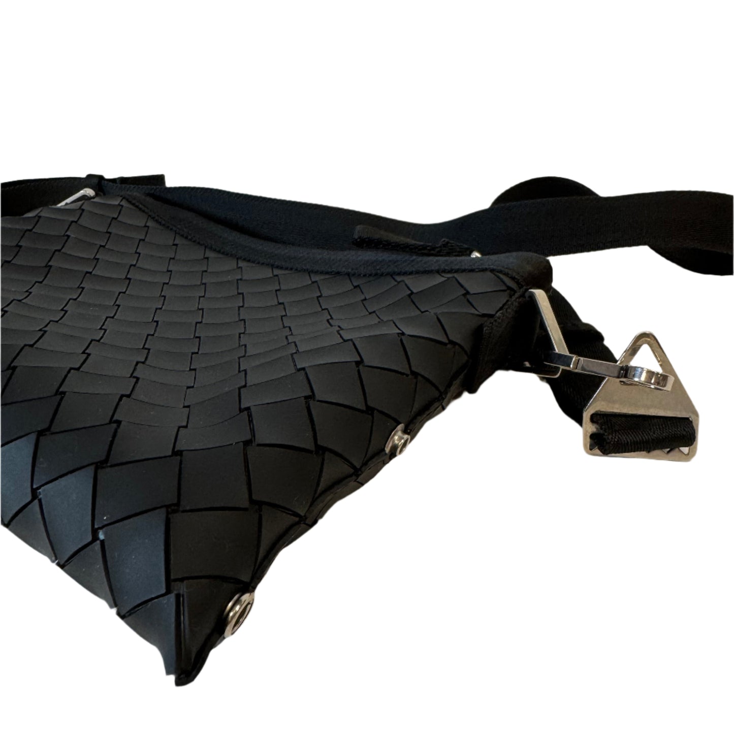Intreccio Rubber Shoulder Bag Black