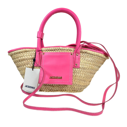 Soli basket small raffia and pink