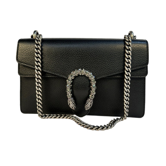 Dionysus Crystal Medium shoulder bag black leather