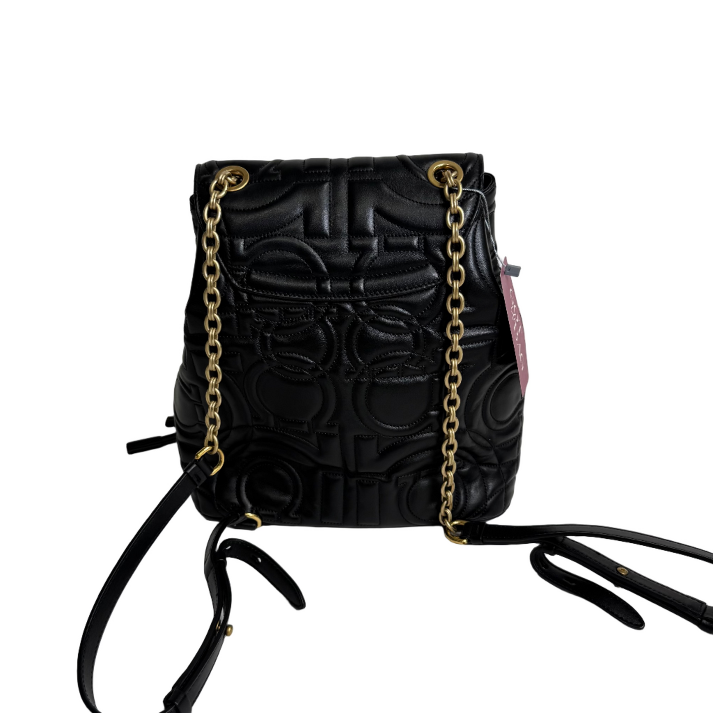 Calfskin Quilted Gancini Backpack in black