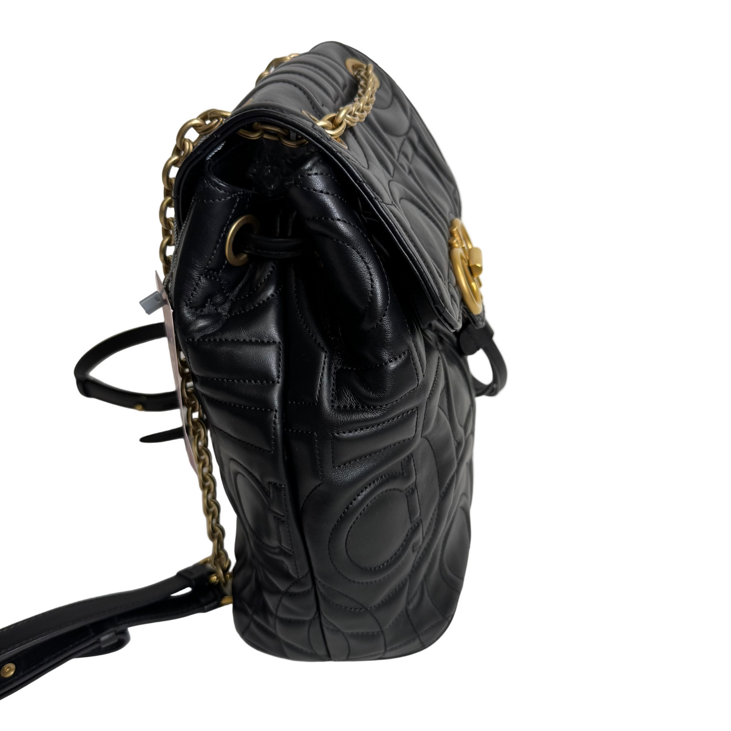 Calfskin Quilted Gancini Backpack in black
