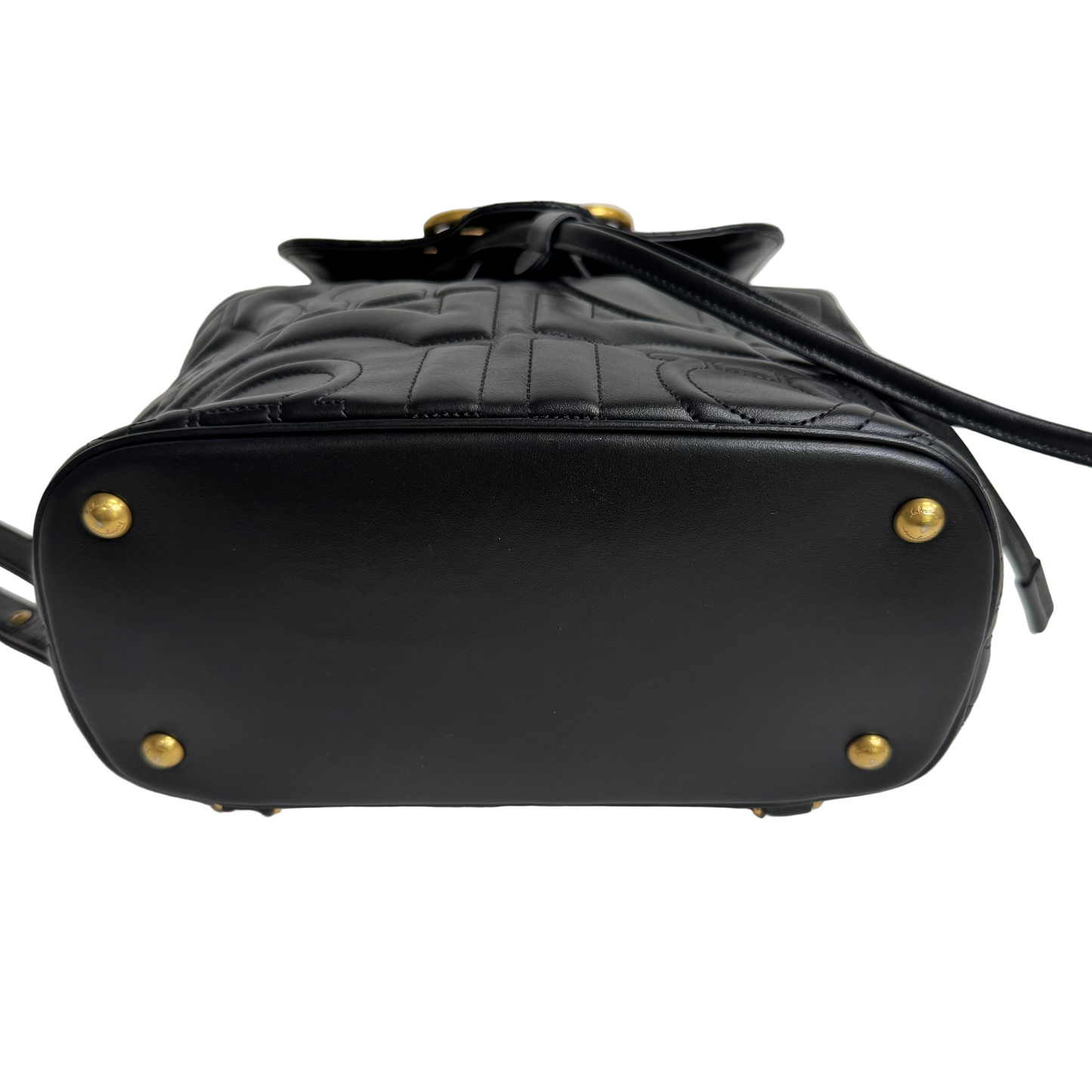 Calfskin Quilted Gancini Backpack in black