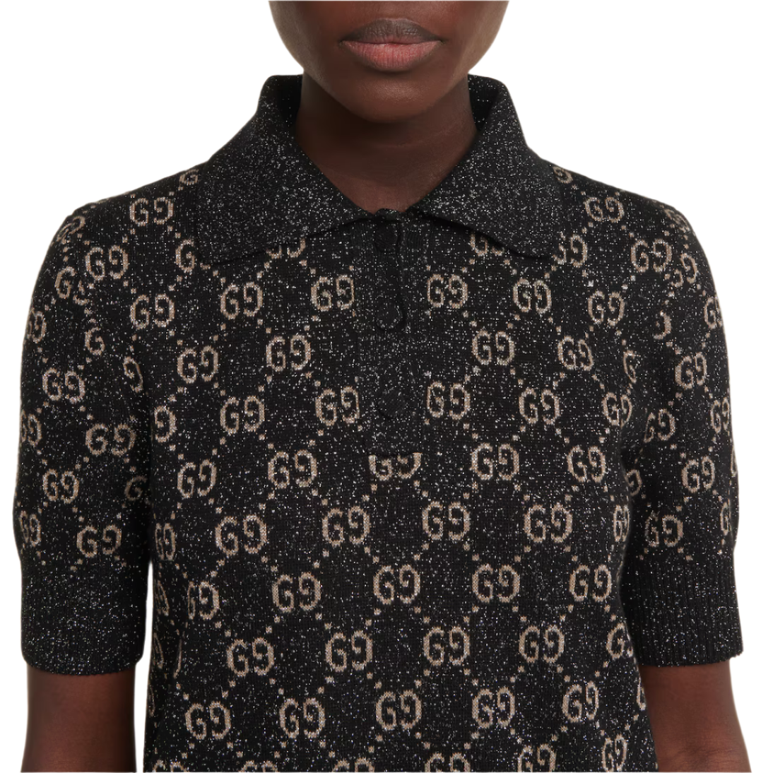 Polokleid lamé GG jacquard dress black, Small