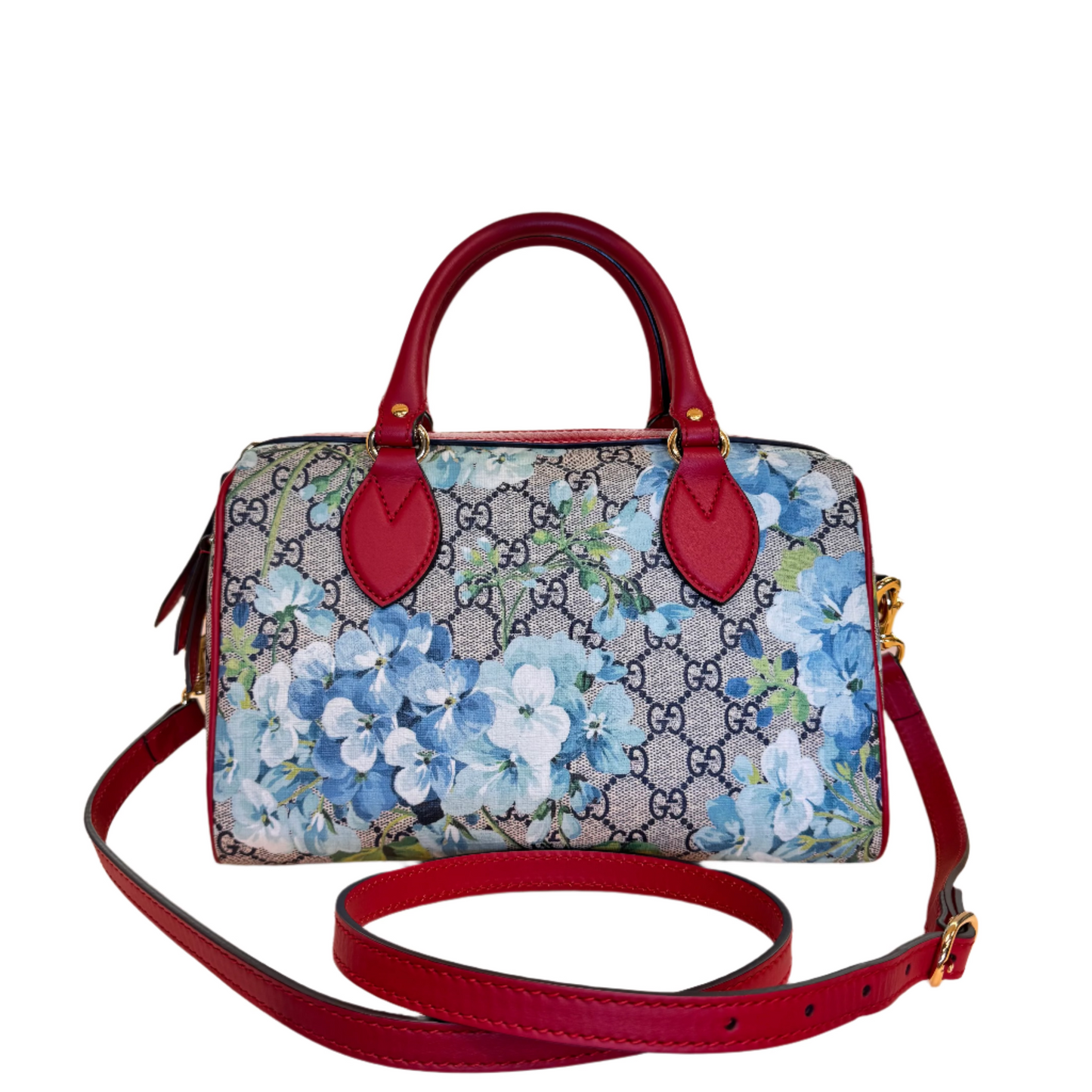 Convertible Boston Bag Blossom Print Blue/Red