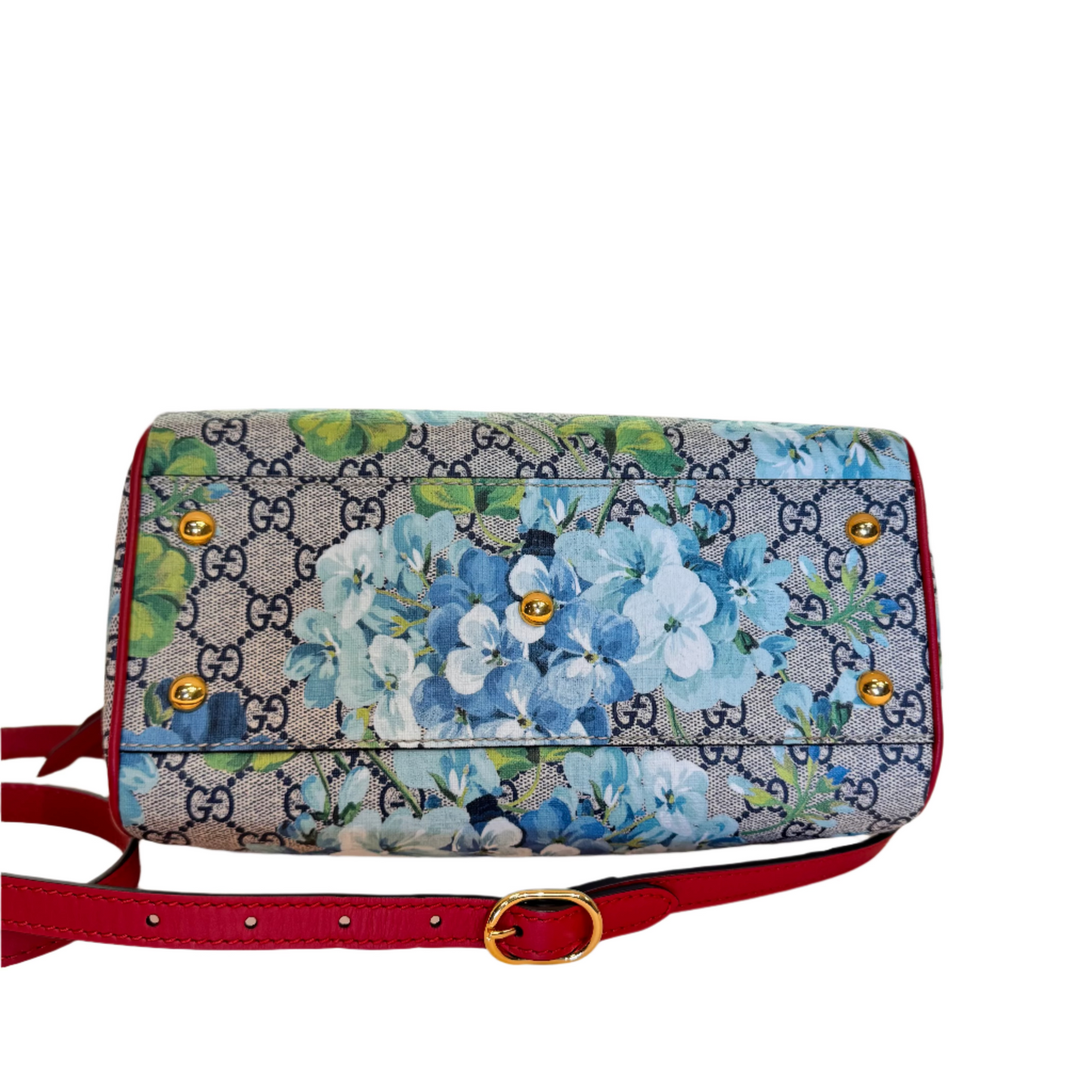 Convertible Boston Bag Blossom Print Blue/Red