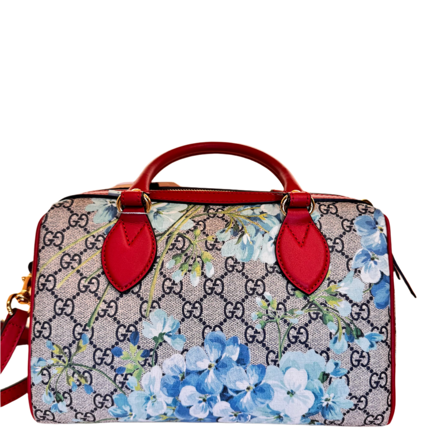 Convertible Boston Bag Blossom Print Blue/Red