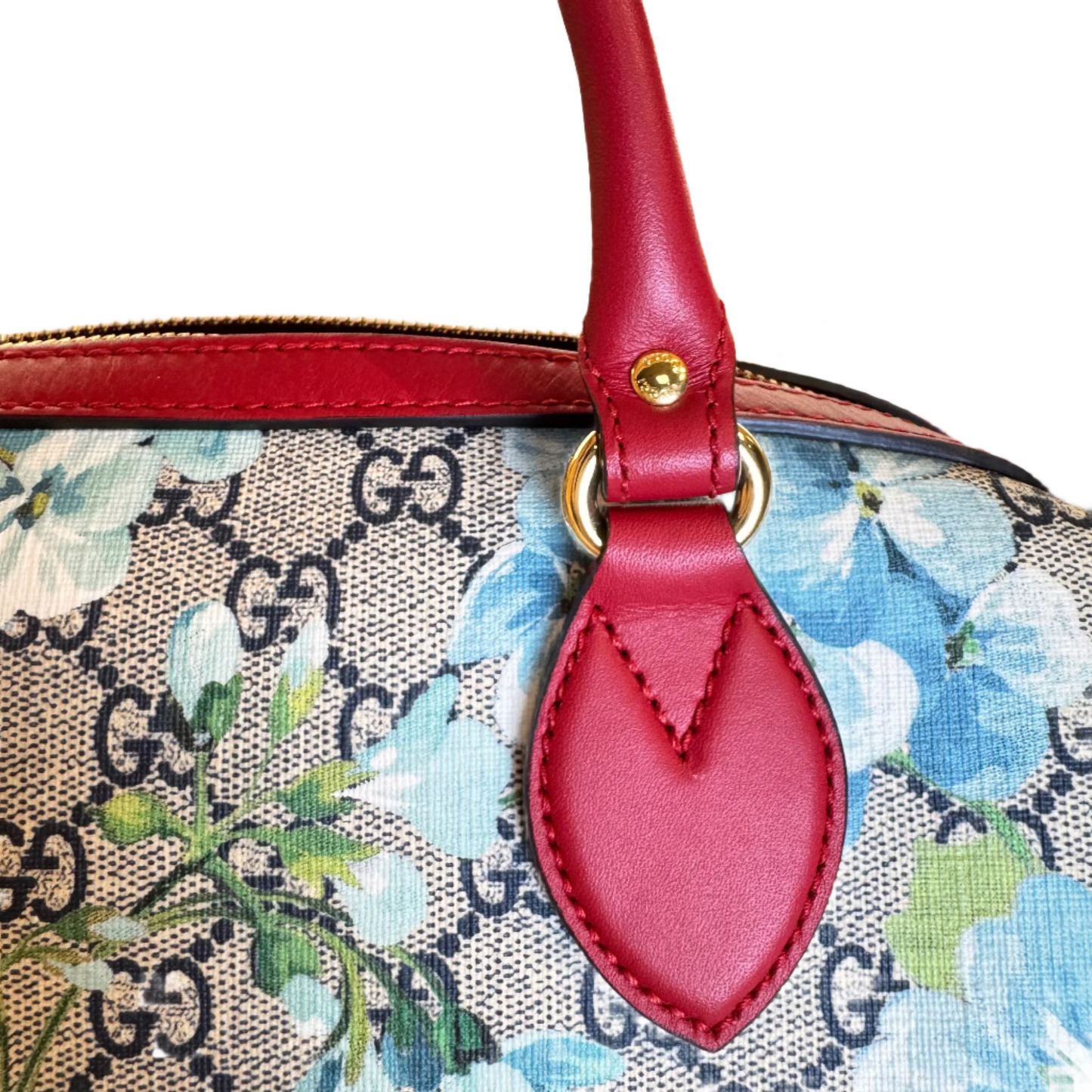 Convertible Boston Bag Blossom Print Blue/Red