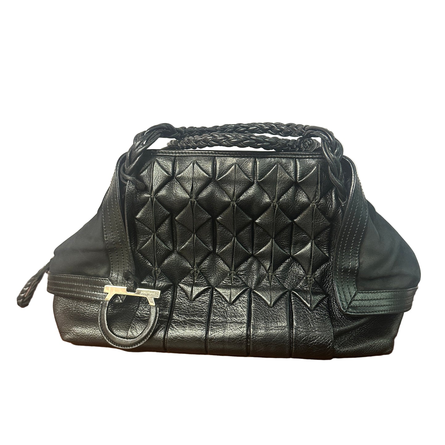 Black leather shoulder bag vintage