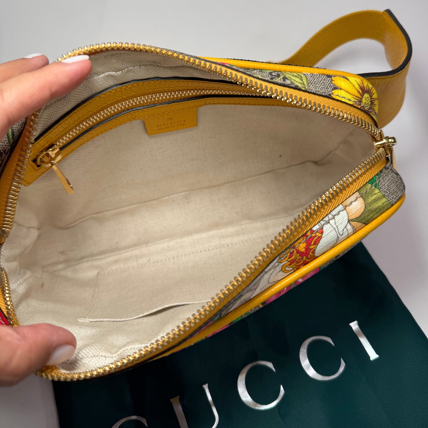 Ophidia GG belt bag amarillo