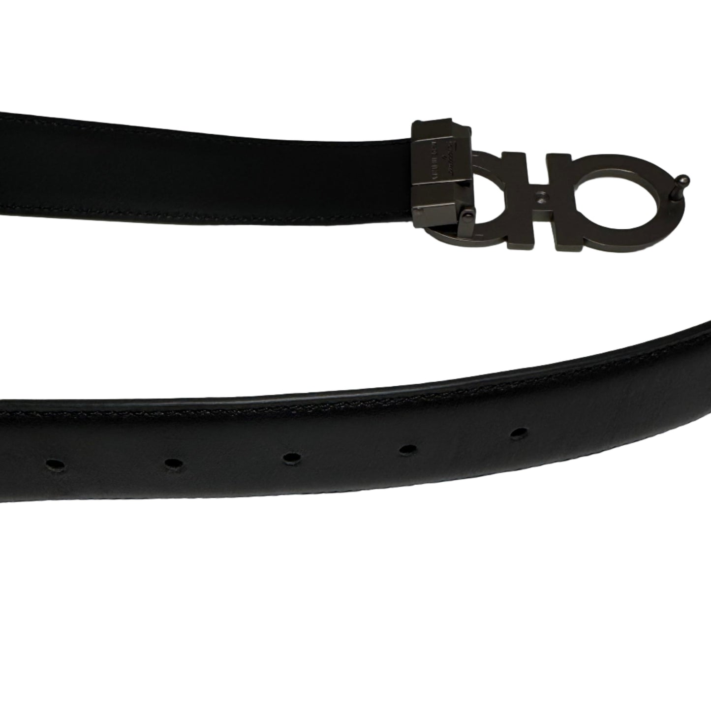 Gancini belt black hebilla mate (no reversible) Talla 34