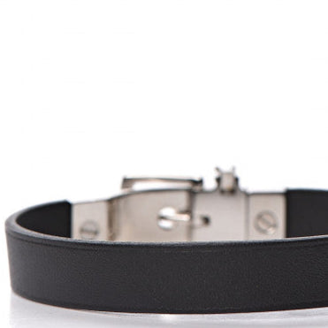 Chamonix leather bracelet in black XS