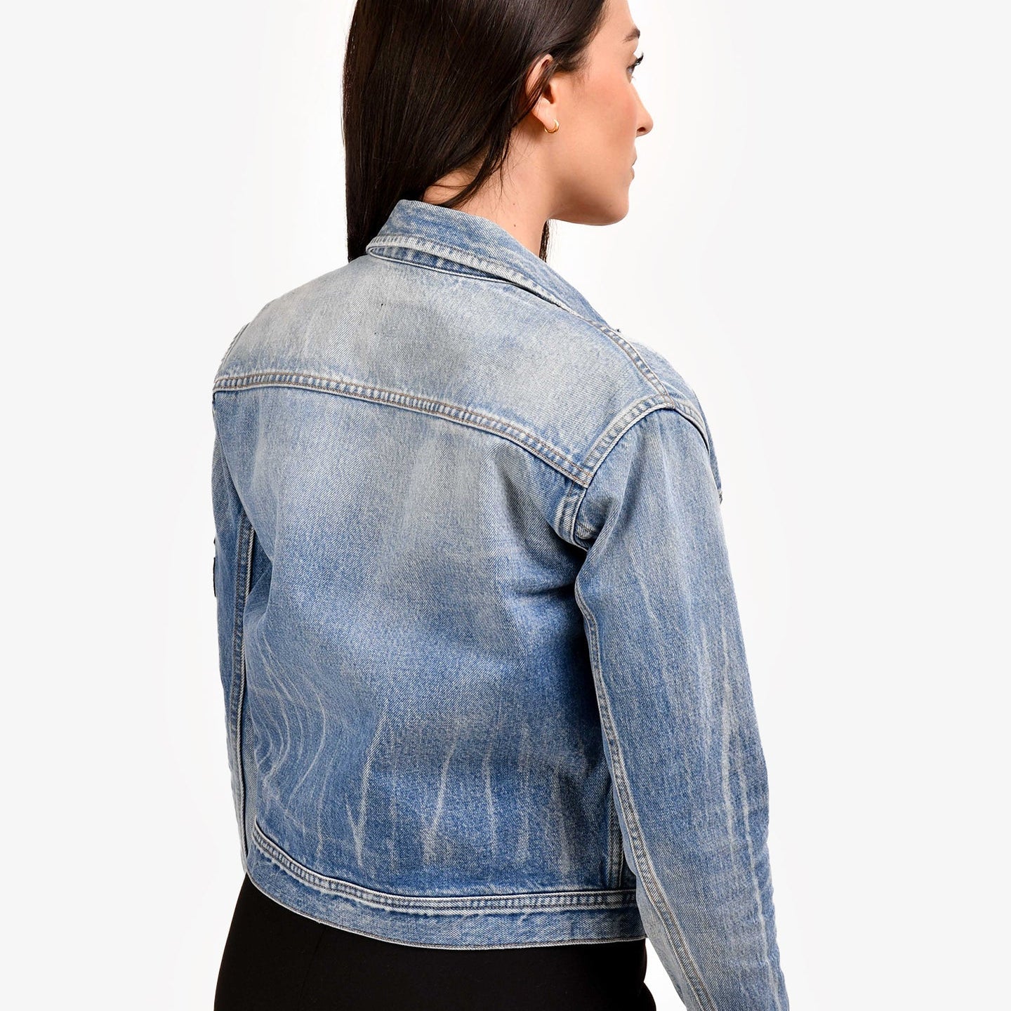 Denim jacket YSL patch XS