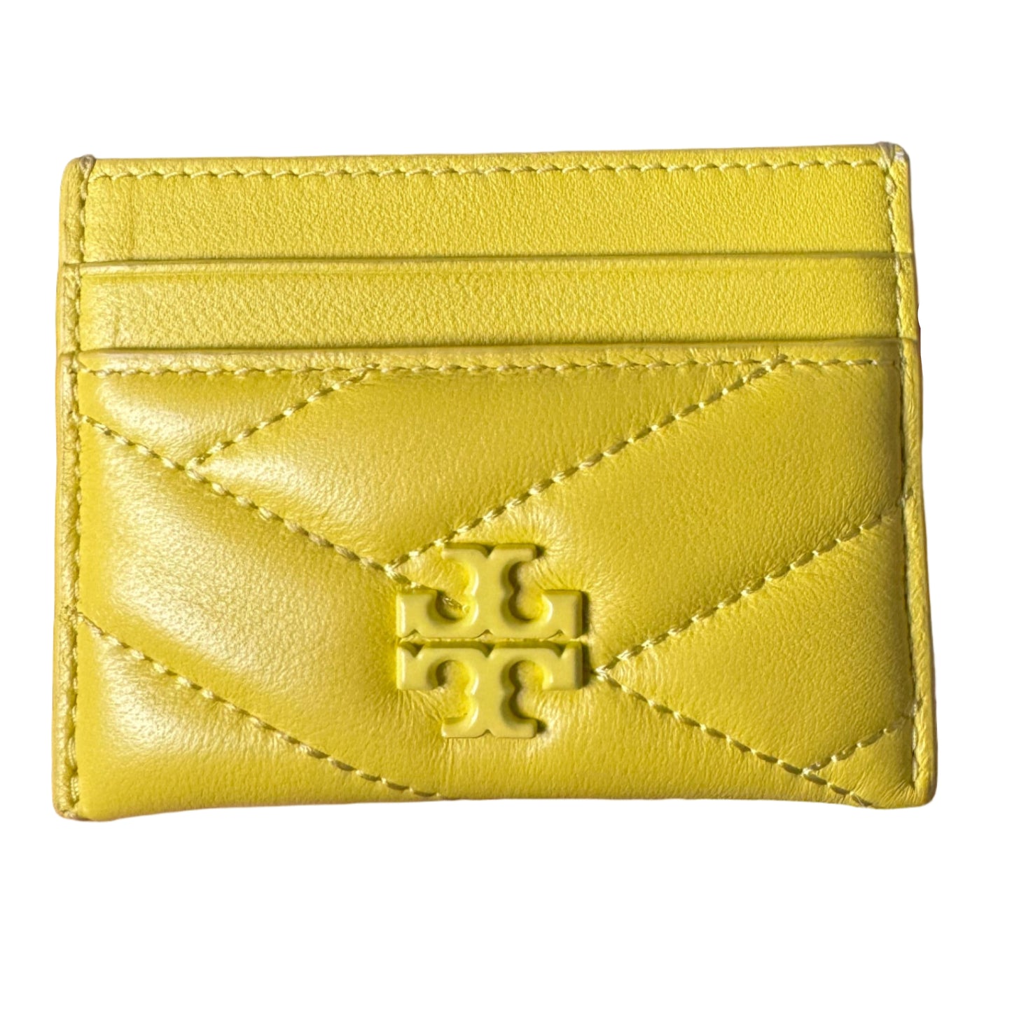 Kira diamond quilted card holder yellow
