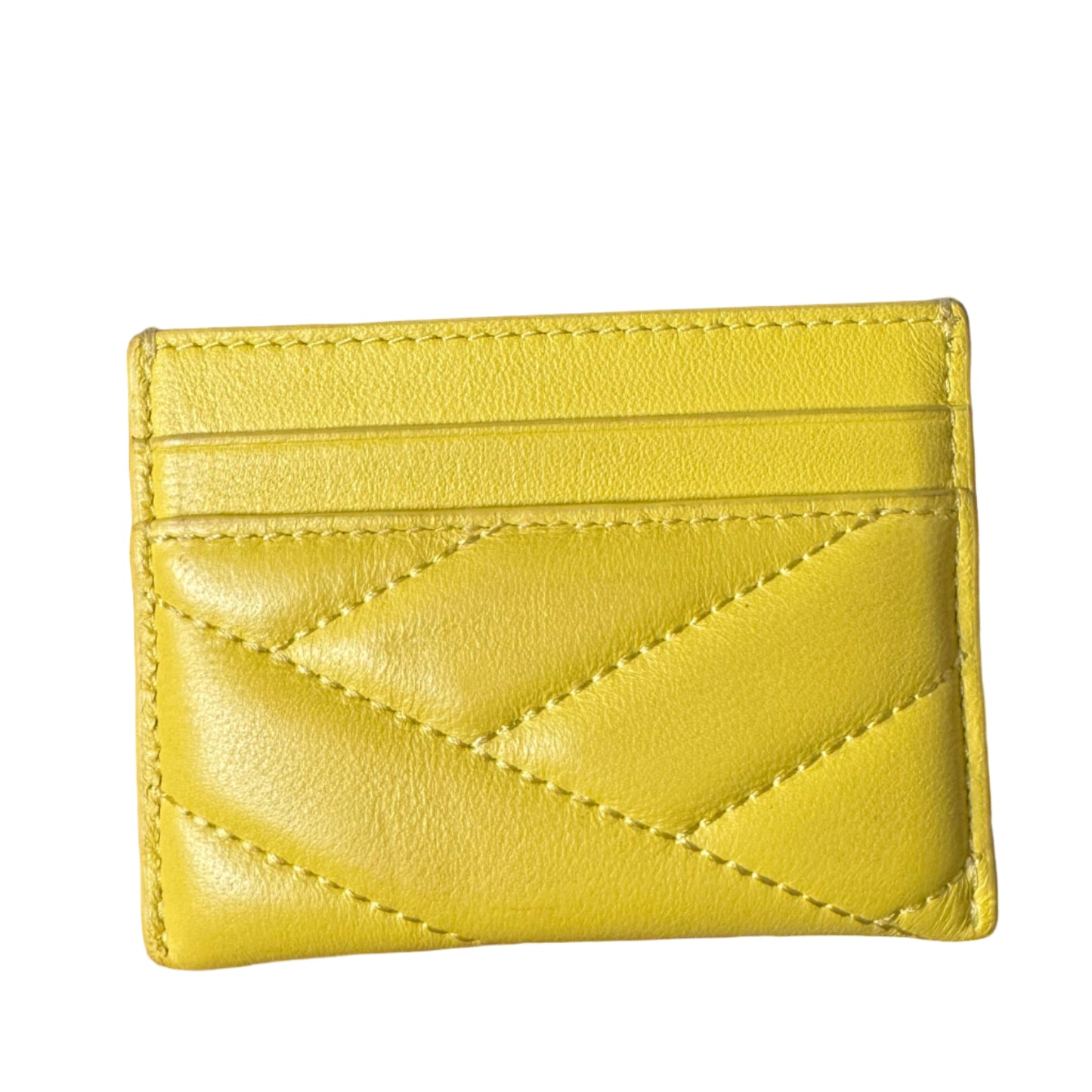Kira diamond quilted card holder yellow