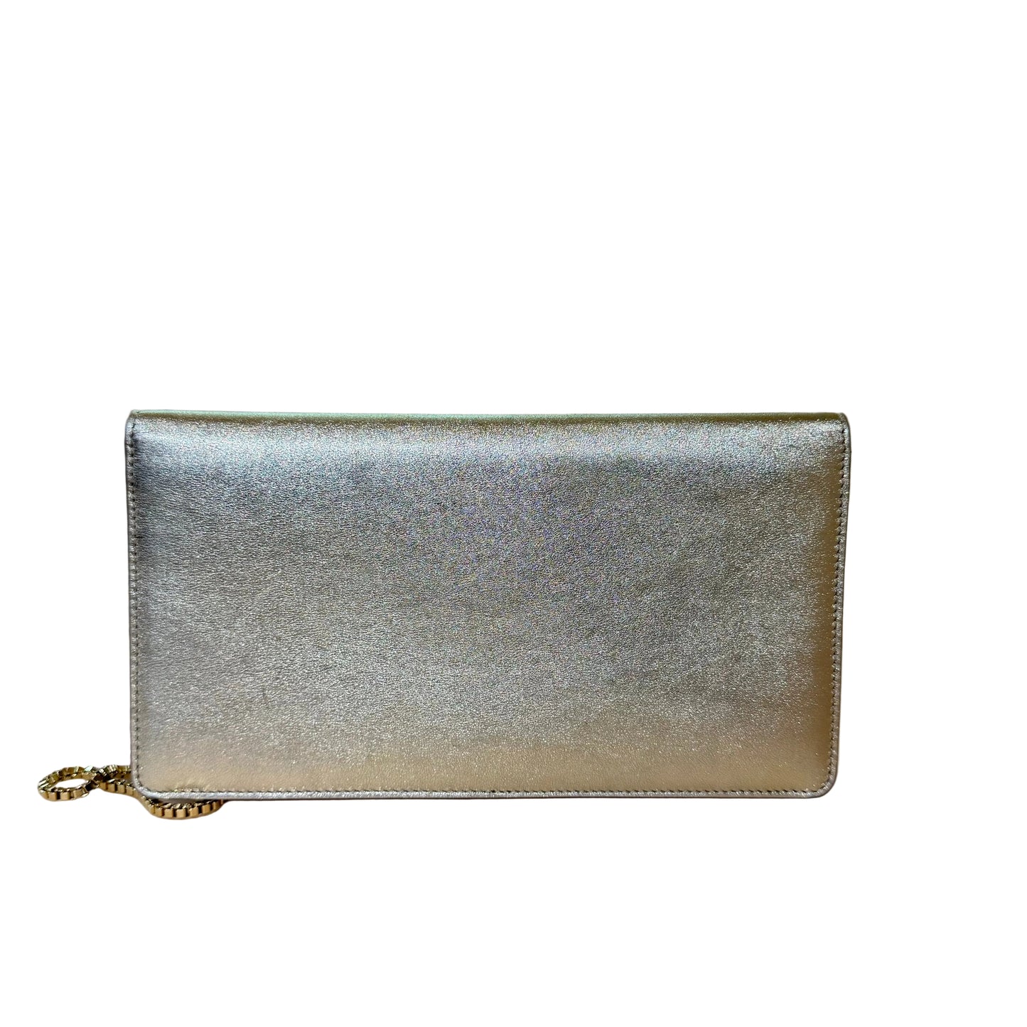 Thalia chain clutch gold leather