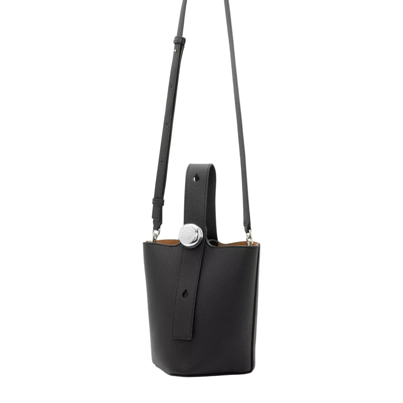 Mini Pebble black smooth calfskin