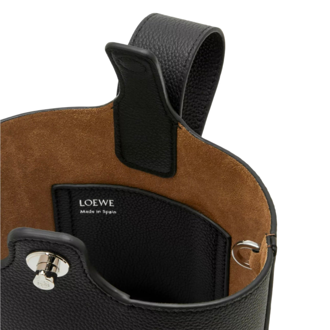 Mini Pebble black smooth calfskin