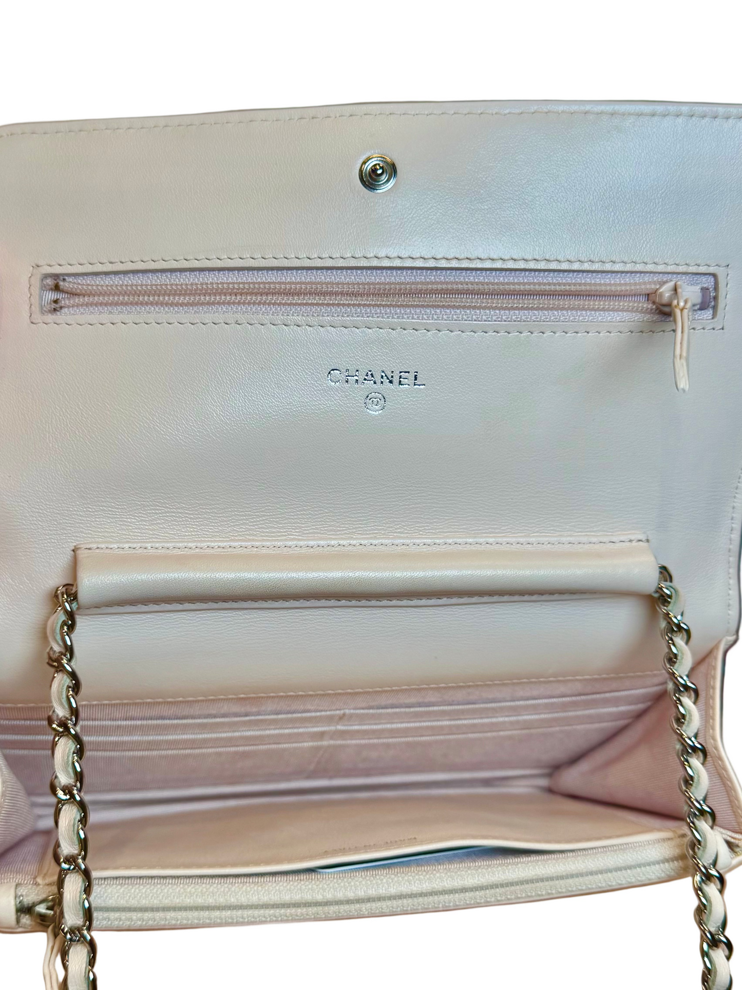 Rabat beige Patent leather and light pink WOC
