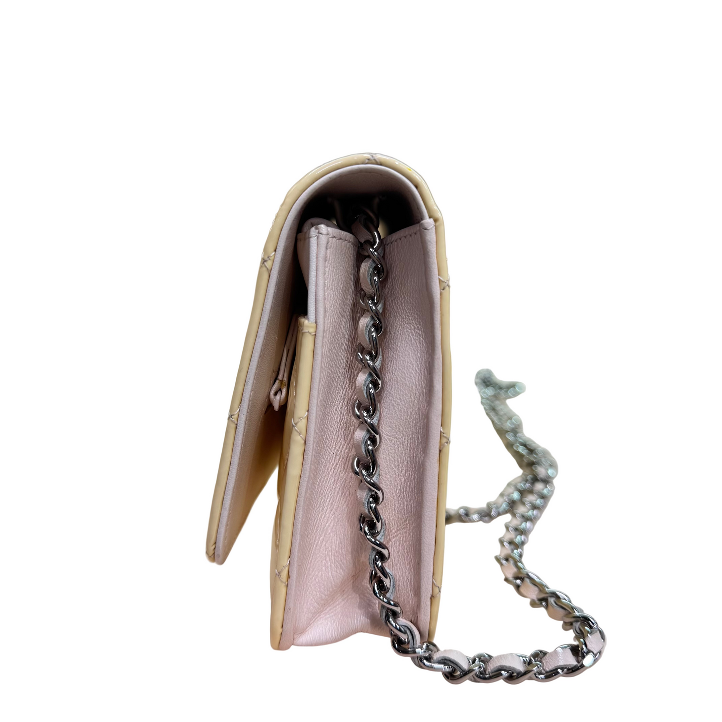 Rabat beige Patent leather and light pink WOC