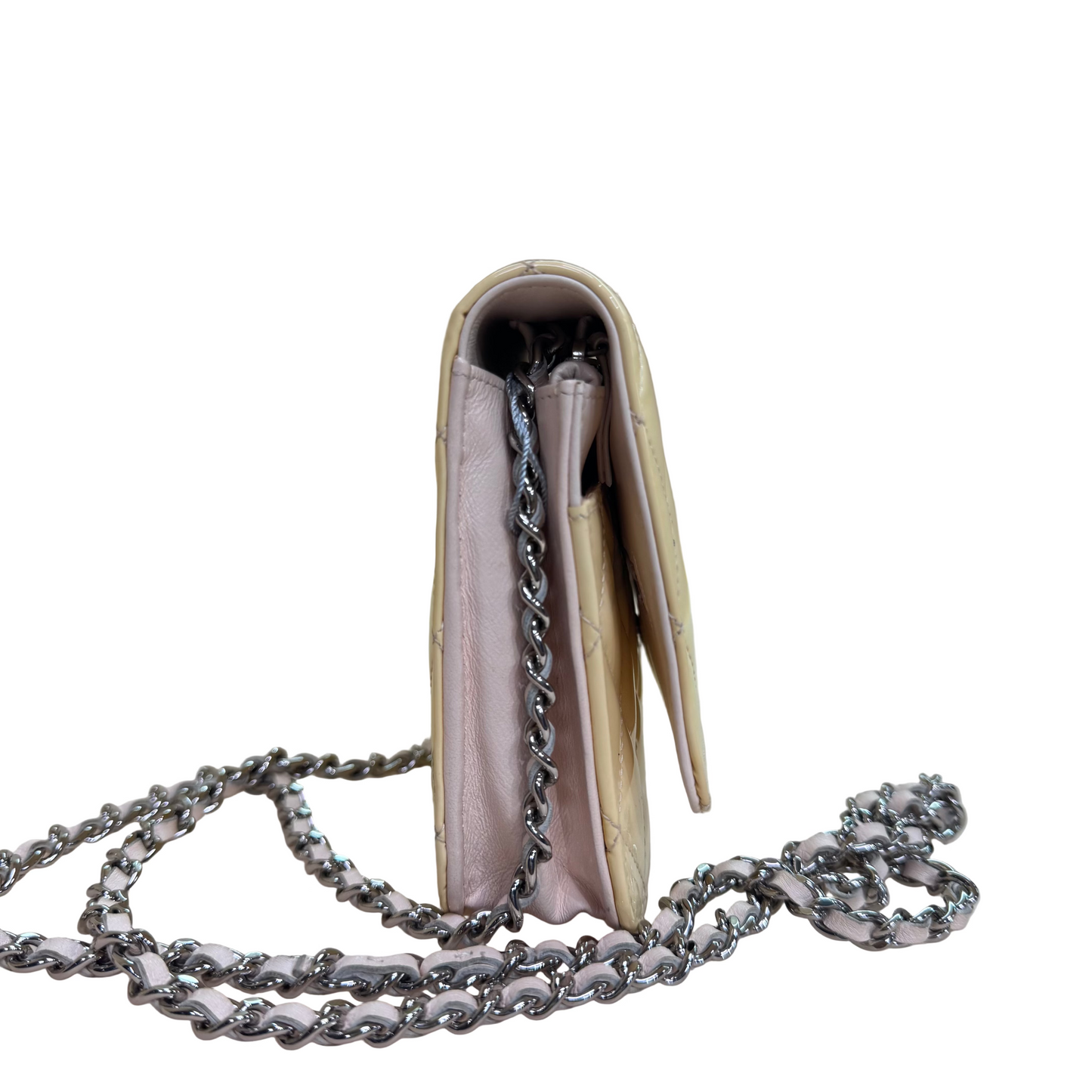 Rabat beige Patent leather and light pink WOC