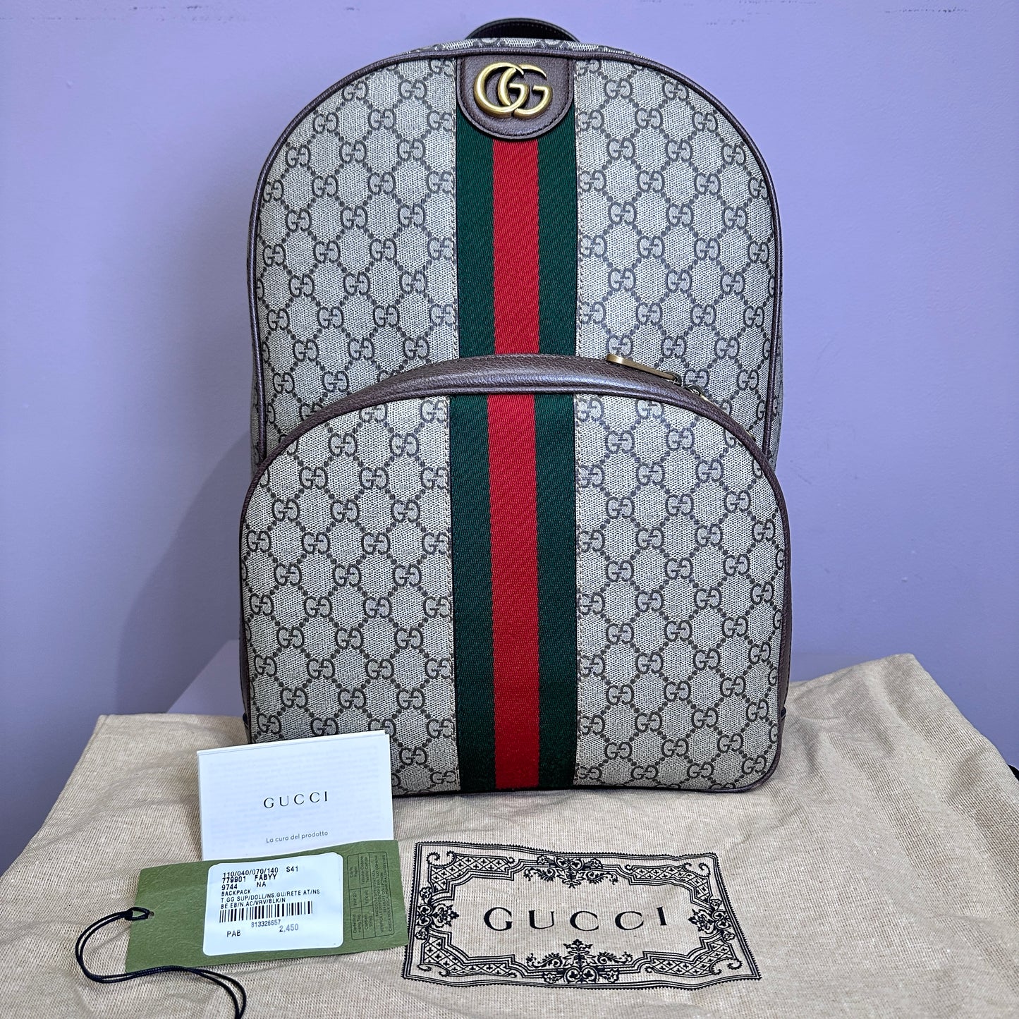 Gucci Ophidia Backpack Supreme Canvas