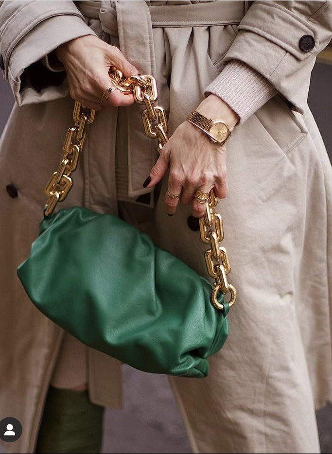 Bottega Veneta The Chain Pouch in Green