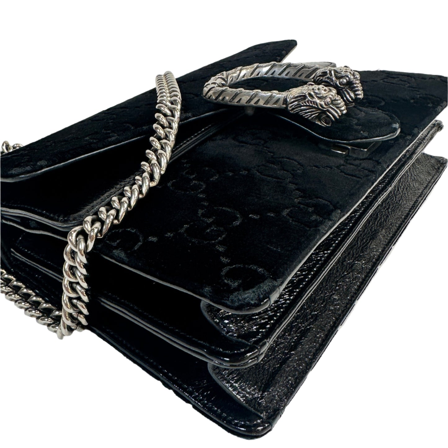 Dionysus medium black velvet shoulder bag